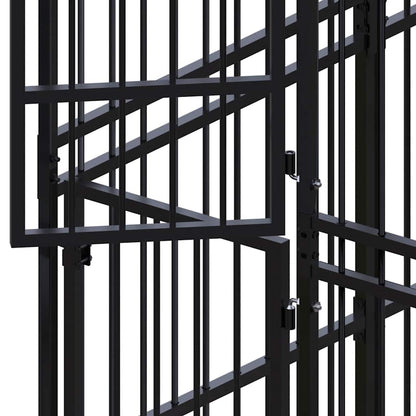Outdoor Dog Kennel with Roof Steel 178.6 ft²
