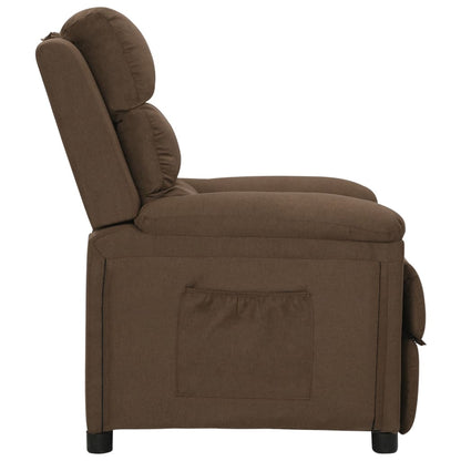 Recliner Chair Brown Fabric