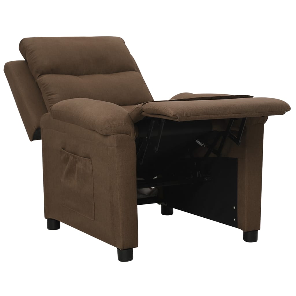 Recliner Chair Brown Fabric