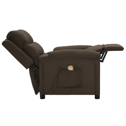 Massage Chair Dark Brown Fabric