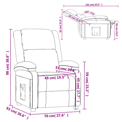 Recliner Chair Light Grey Velvet