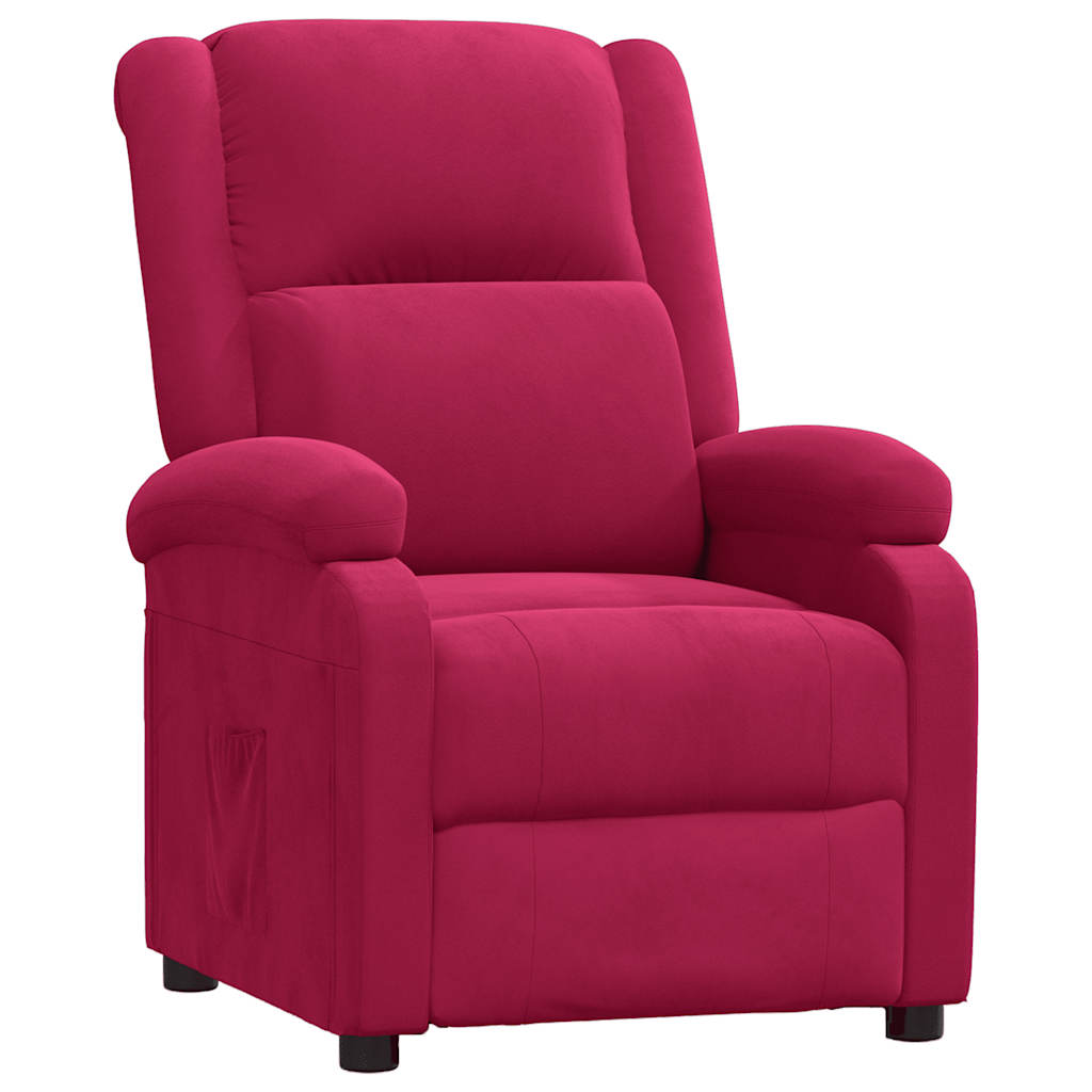 Recliner Chair Wine Red Velvet
