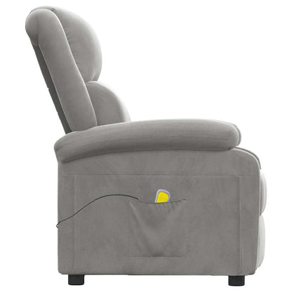 Massage Chair Light Grey Velvet