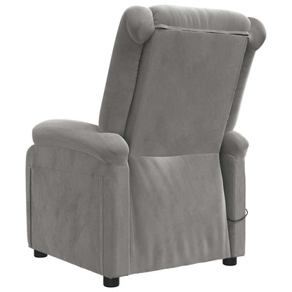 Massage Chair Light Grey Velvet