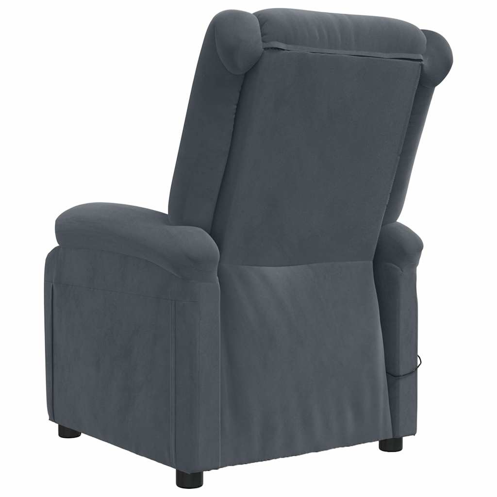 Massage Chair Dark Grey Velvet