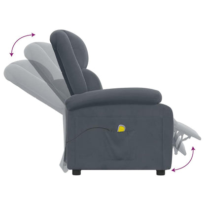 Massage Chair Dark Grey Velvet