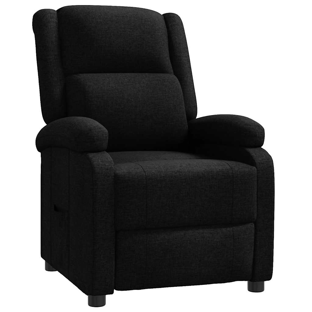 Recliner Chair Black Fabric