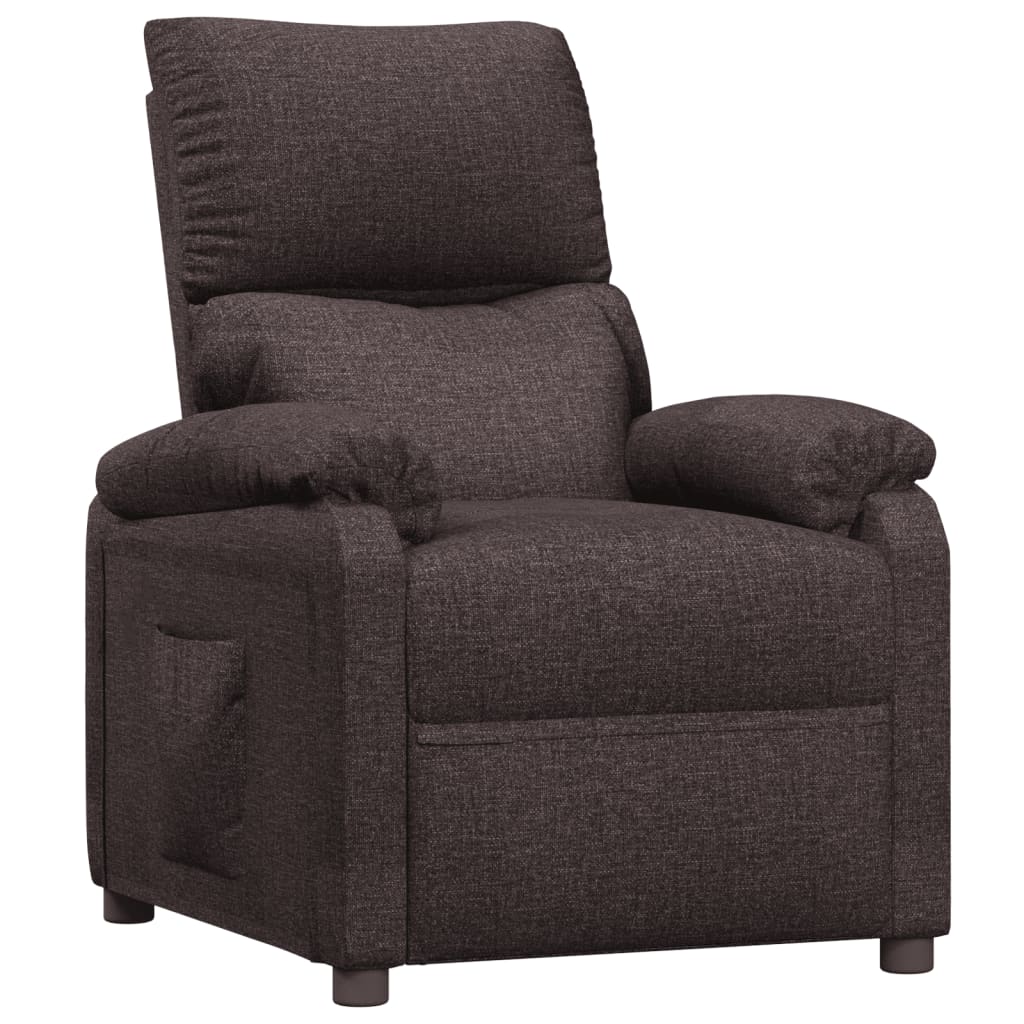 Recliner Chair Dark Brown Fabric