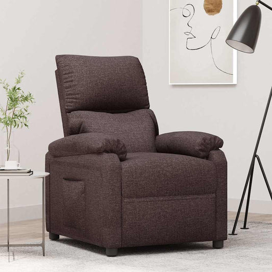 Recliner Chair Dark Brown Fabric
