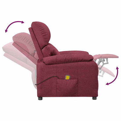 Massage Chair Wine Red Fabric