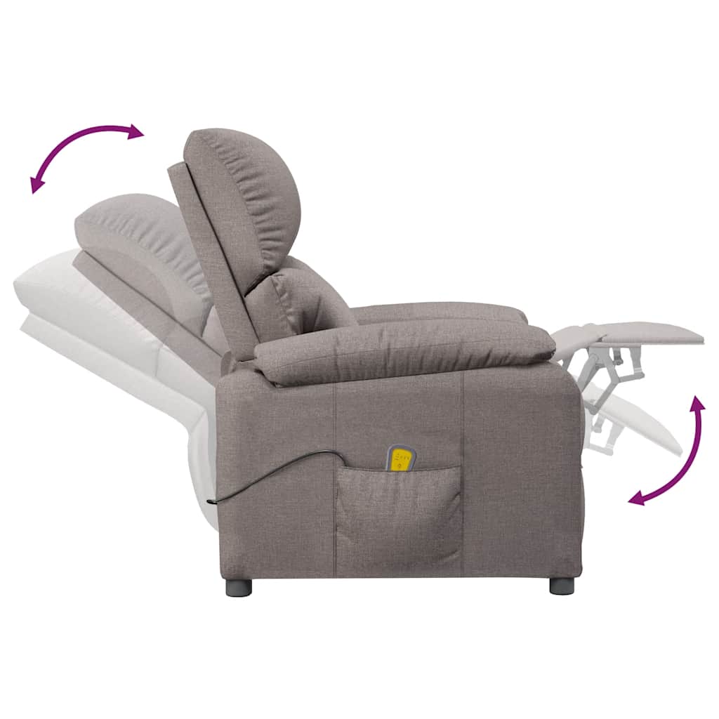 Massage Chair Taupe Fabric