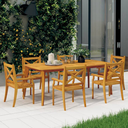 Dining Chair | Set of 6 | Natural Wood | Solid acacia wood | Standard