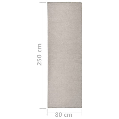 Outdoor Flatweave Rug 80x250 cm Light Grey