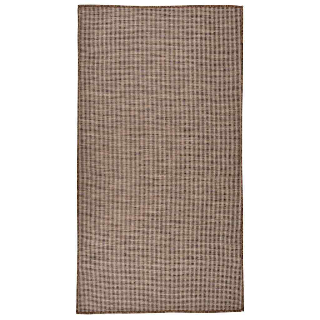 Outdoor Flatweave Rug 80x150 cm Brown