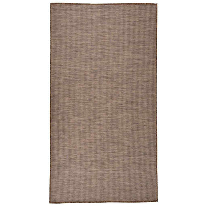 Outdoor Flatweave Rug 80x150 cm Brown