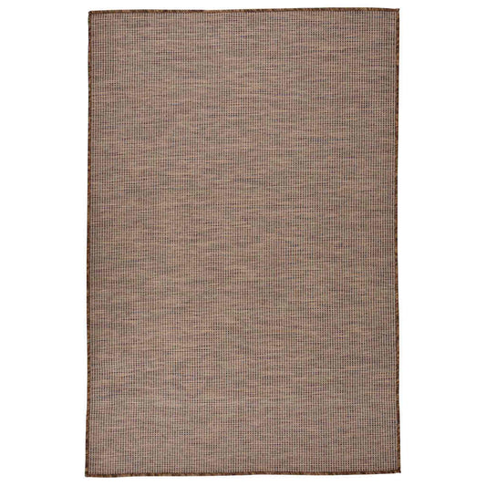 Outdoor Flatweave Rug 120x170 cm Brown