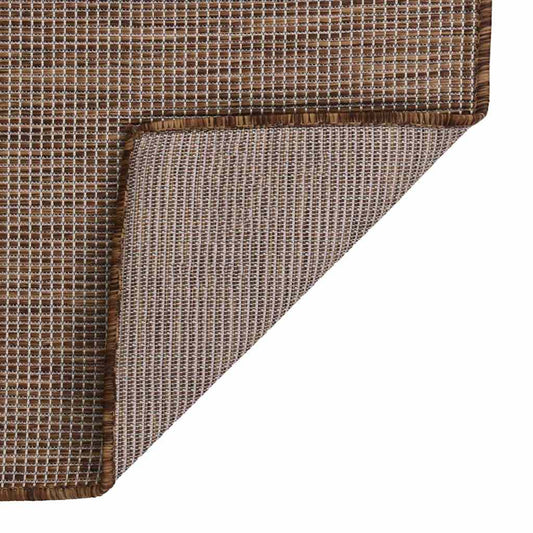 Outdoor Flatweave Rug 120x170 cm Brown