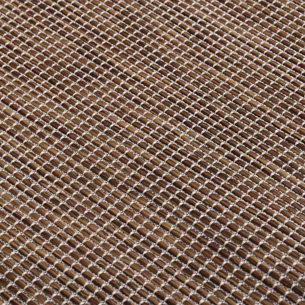 Outdoor Flatweave Rug 120x170 cm Brown
