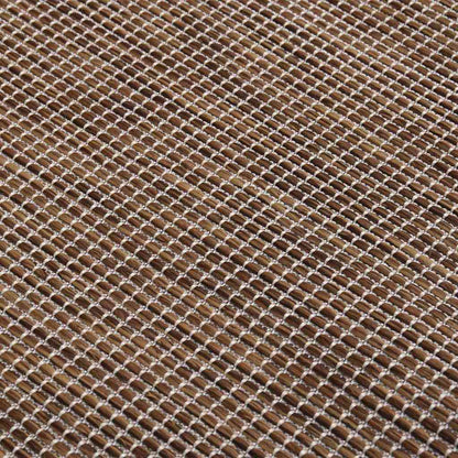 Outdoor Flatweave Rug 120x170 cm Brown