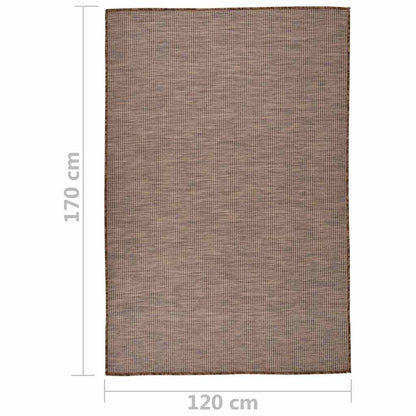 Outdoor Flatweave Rug 120x170 cm Brown
