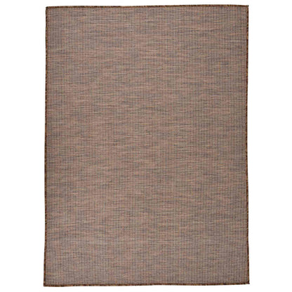 Outdoor Flatweave Rug 200x280 cm Brown