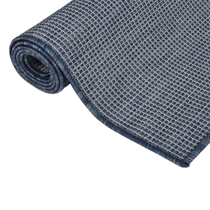 Outdoor Flatweave Rug 80x150 cm Blue