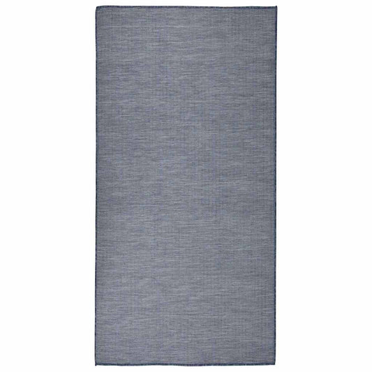 Outdoor Flatweave Rug 100x200 cm Blue