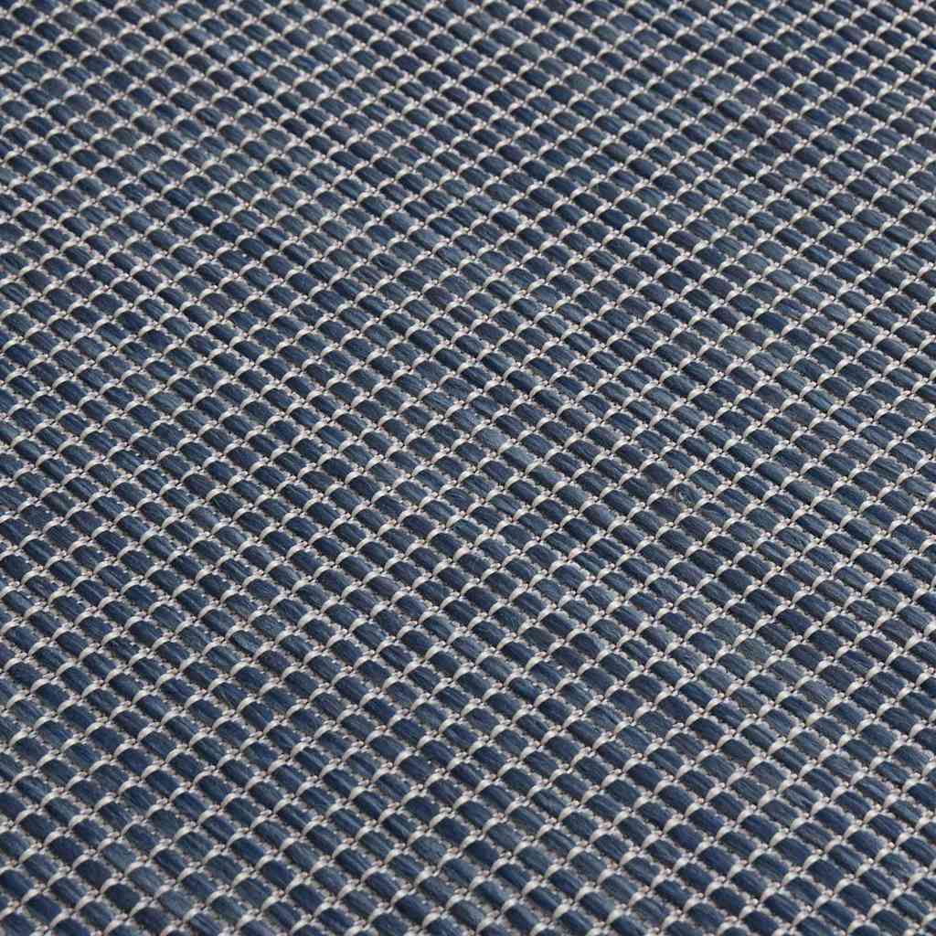 Outdoor Flatweave Rug 100x200 cm Blue