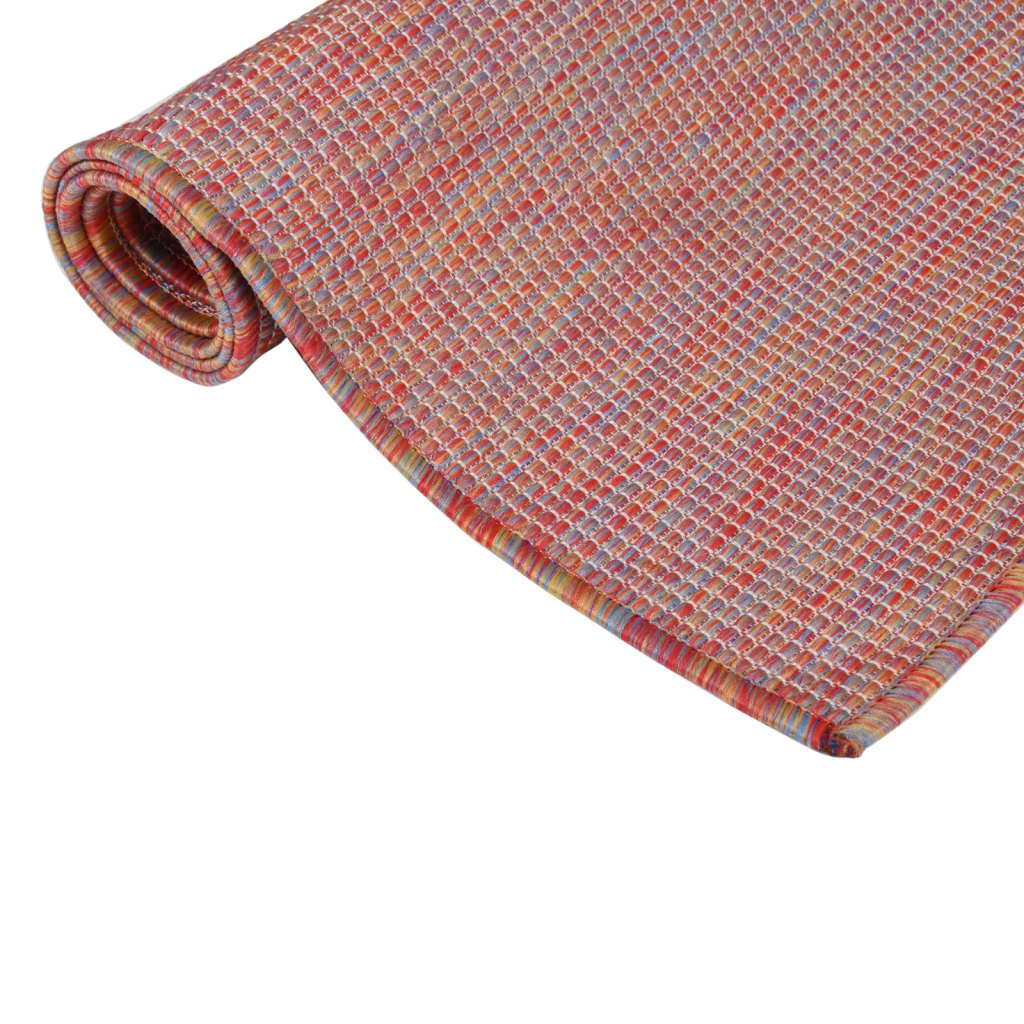 Outdoor Flatweave Rug 80x150 cm Red
