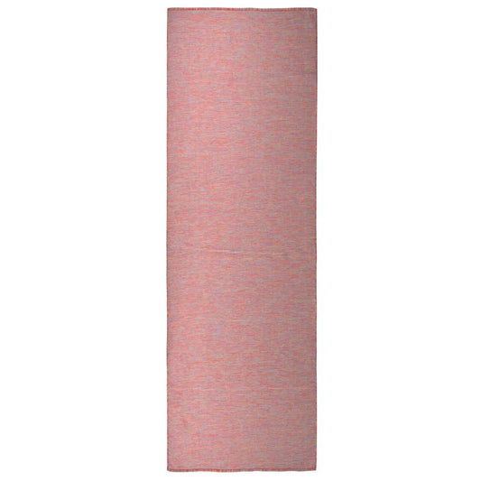 Outdoor Flatweave Rug 80x250 cm Red