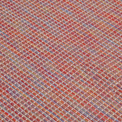 Outdoor Flatweave Rug 80x250 cm Red