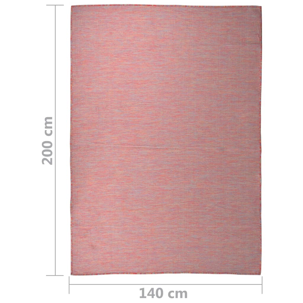 Outdoor Rug | Red | Polypropylene | 140 x 200 cm | Heavy Duty