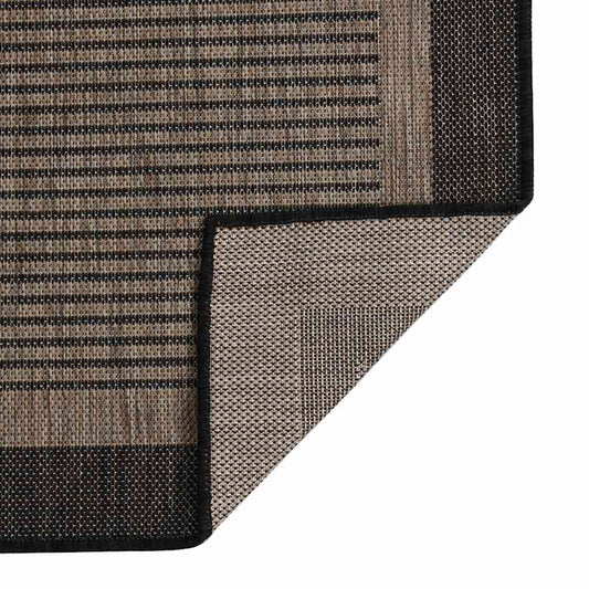 Outdoor Flatweave Rug 100x200 cm Dark Brown