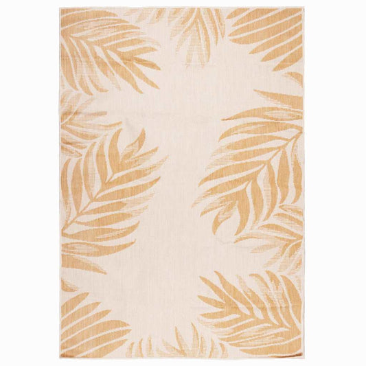 Outdoor Flatweave Rug 120x170 cm Leaf Pattern