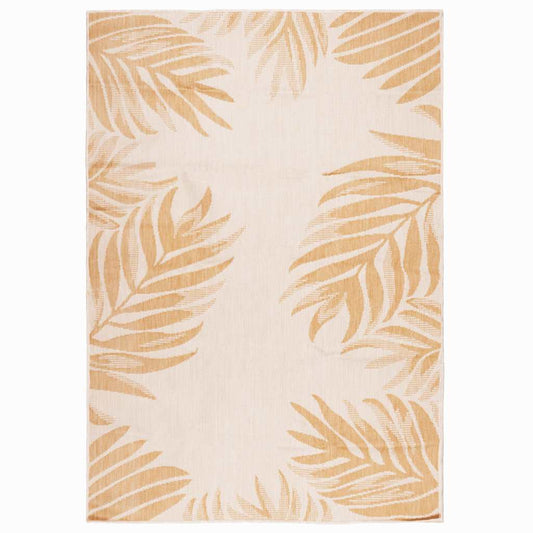 Outdoor Flatweave Rug 200x280 cm Leaf Pattern