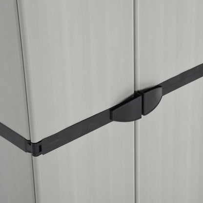 Garden Storage Cabinet with 3 Shelves Grey&Black 68x40x168 cm