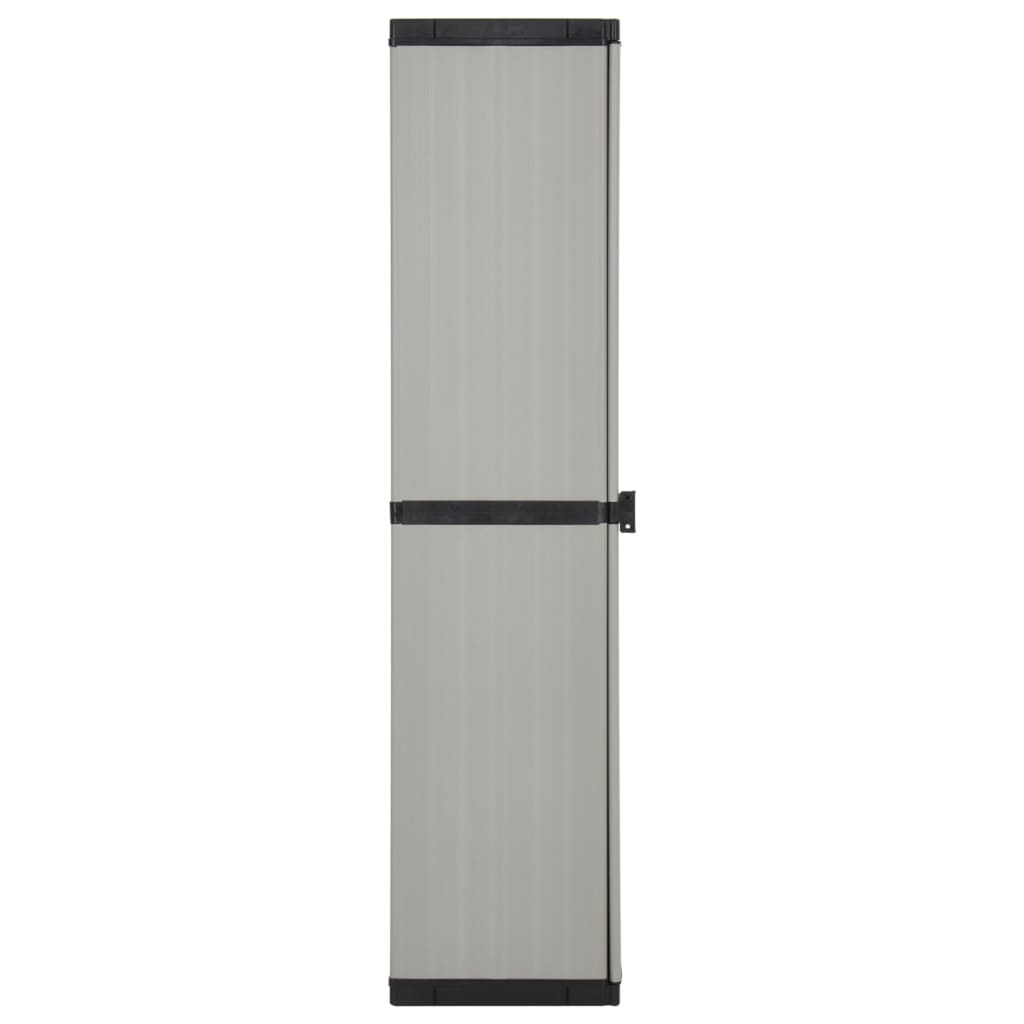Garden Storage Cabinet with 3 Shelves Grey & Black 34x40x168 cm