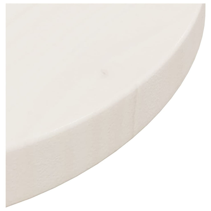 Table Top White Ø30x2.5 cm Solid Wood Pine