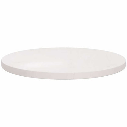 Table Top White Ø50x2.5 cm Solid Wood Pine