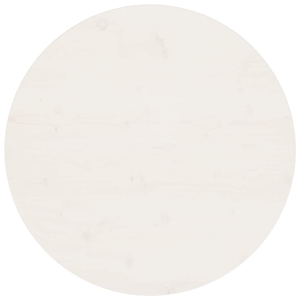 Table Top White Ø70x2.5 cm Solid Wood Pine
