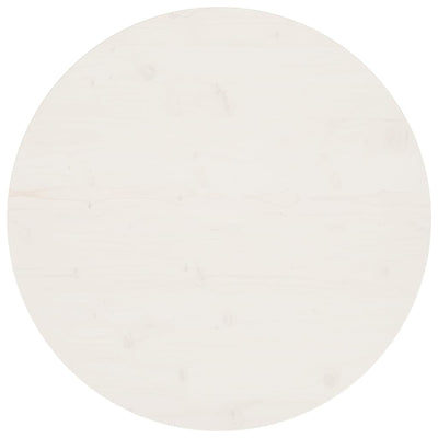 Table Top White Ø80x2.5 cm Solid Wood Pine