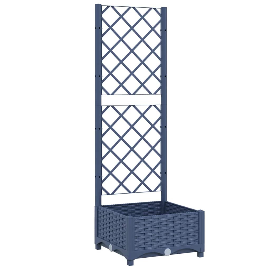 Garden Planter with Trellis Blue Grey 15.7x15.7x47.8" PP