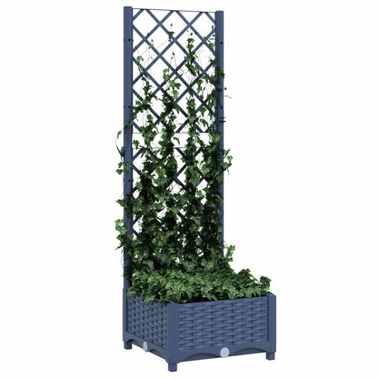 Garden Planter with Trellis Blue Grey 15.7x15.7x47.8" PP