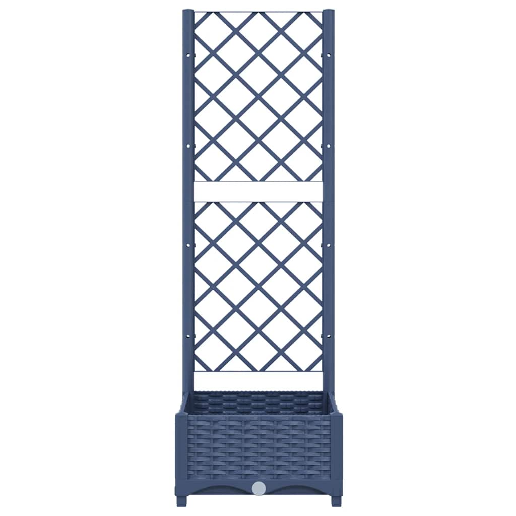 Garden Planter with Trellis Blue Grey 15.7x15.7x47.8" PP