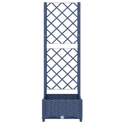 Garden Planter with Trellis Blue Grey 15.7x15.7x47.8" PP