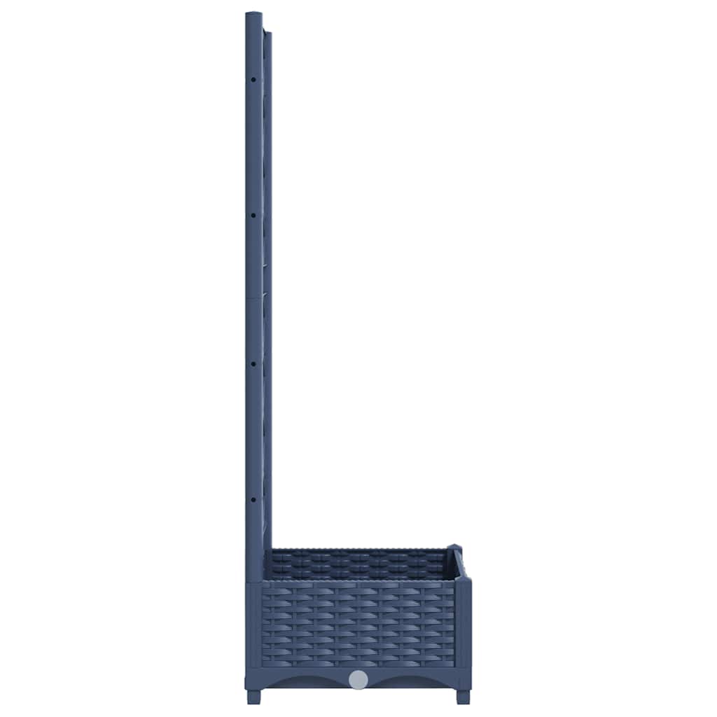 Garden Planter with Trellis Blue Grey 15.7x15.7x47.8" PP