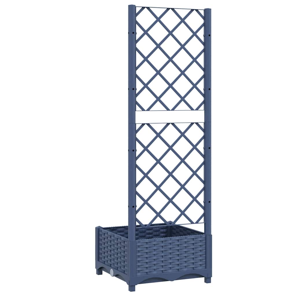 Garden Planter with Trellis Blue Grey 15.7x15.7x47.8" PP