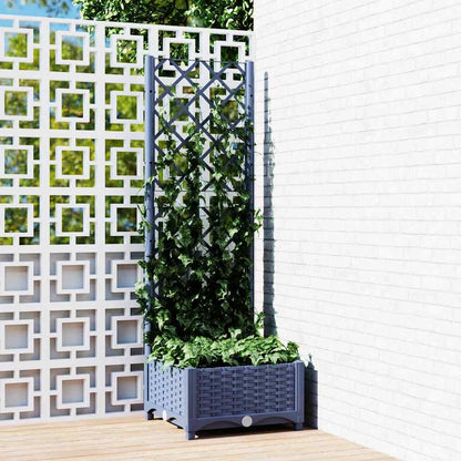 Garden Planter with Trellis Blue Grey 15.7x15.7x47.8" PP