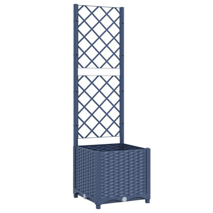 Garden Planter with Trellis Blue Grey 15.7x15.7x53.5" PP