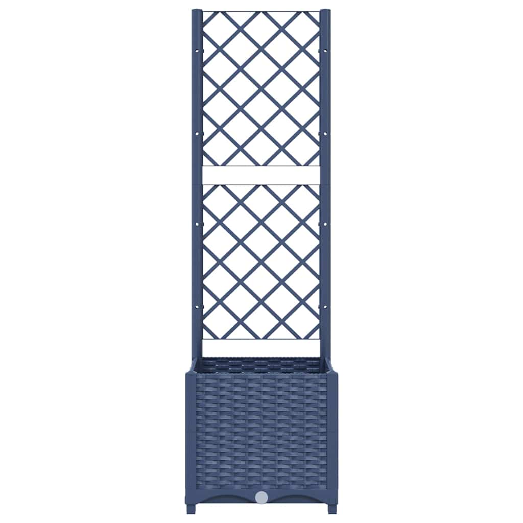 Garden Planter with Trellis Blue Grey 15.7x15.7x53.5" PP